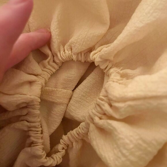 HYFVE Cottagecore Balloon Sleeve Mini Dress M – Soft Yellow Boho Style - Picture 10 of 11